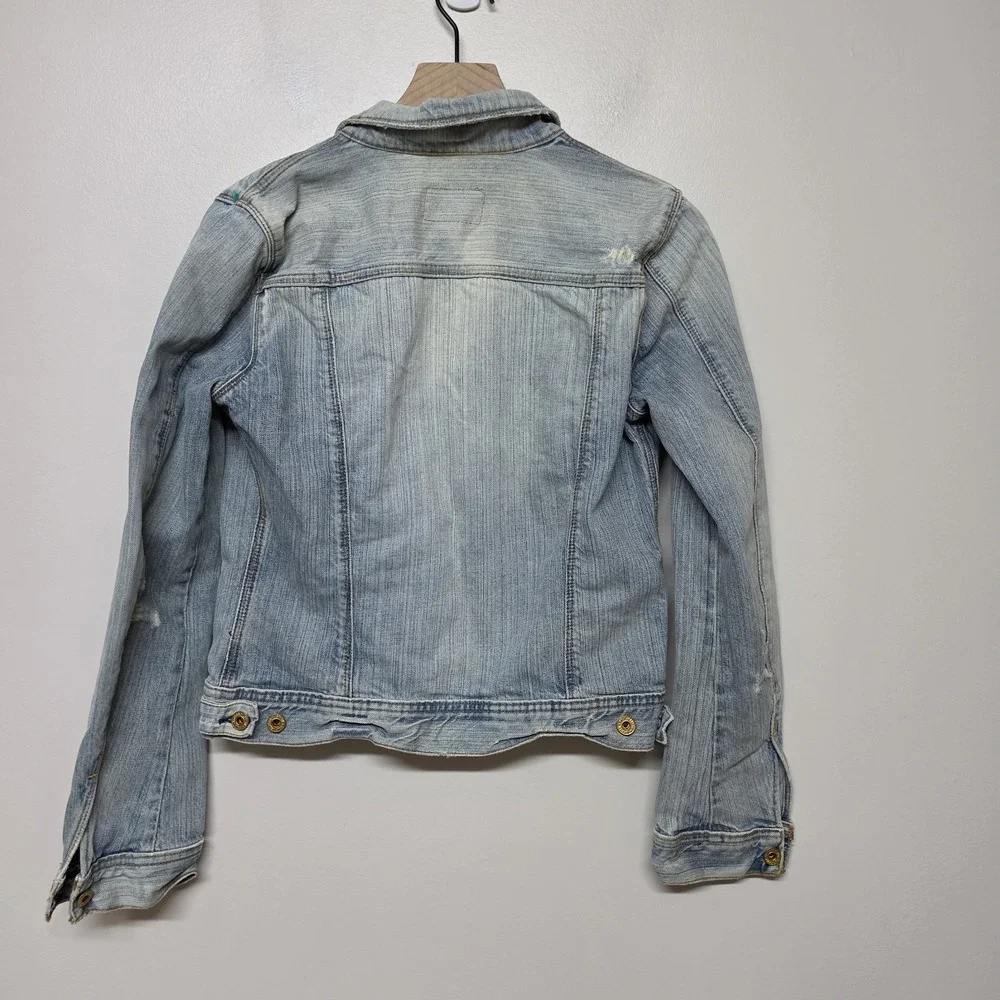Polo Jeans Co Denim Jacket Women's MED Lydia Distressed Ralph Lauren Jean Jacket - Picture 3 of 7